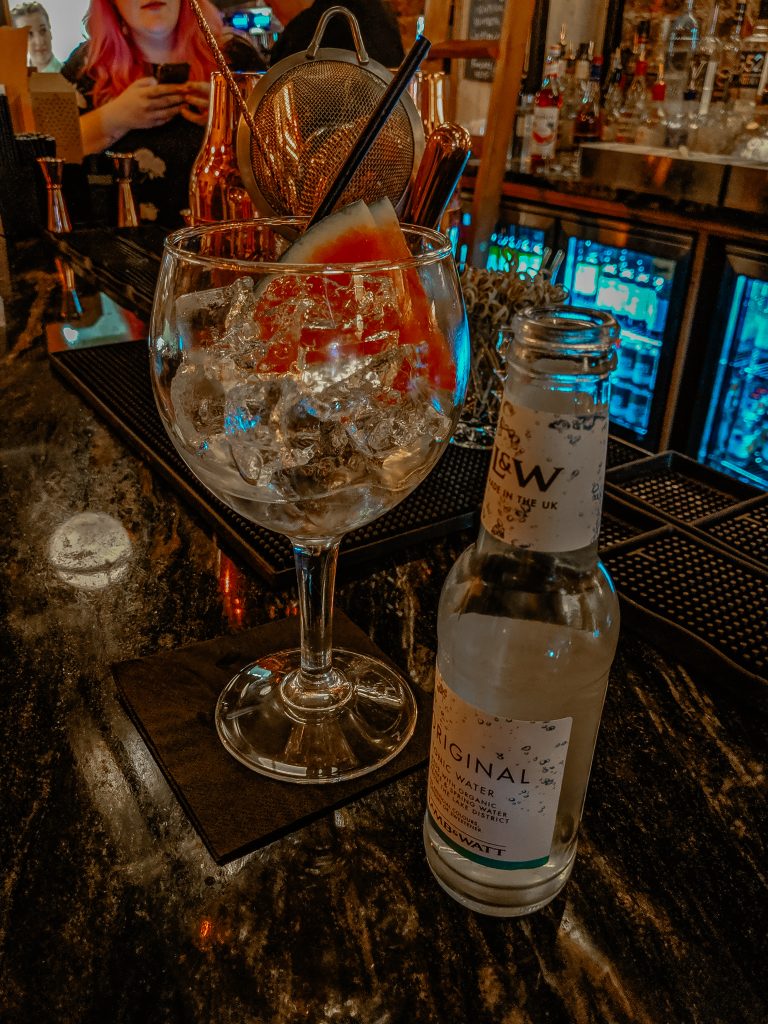 Gin and tonic at liverpool gin distillery